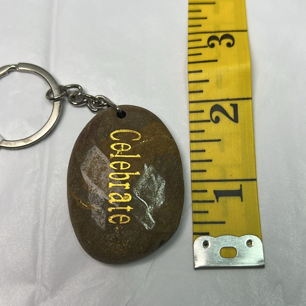 Celebrate Stone Keychain Inspirational New - Picture 4 of 7